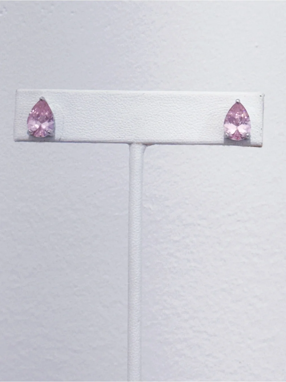 925 Sterling Silver Faux Pink Sapphire Pear shape NWOT
